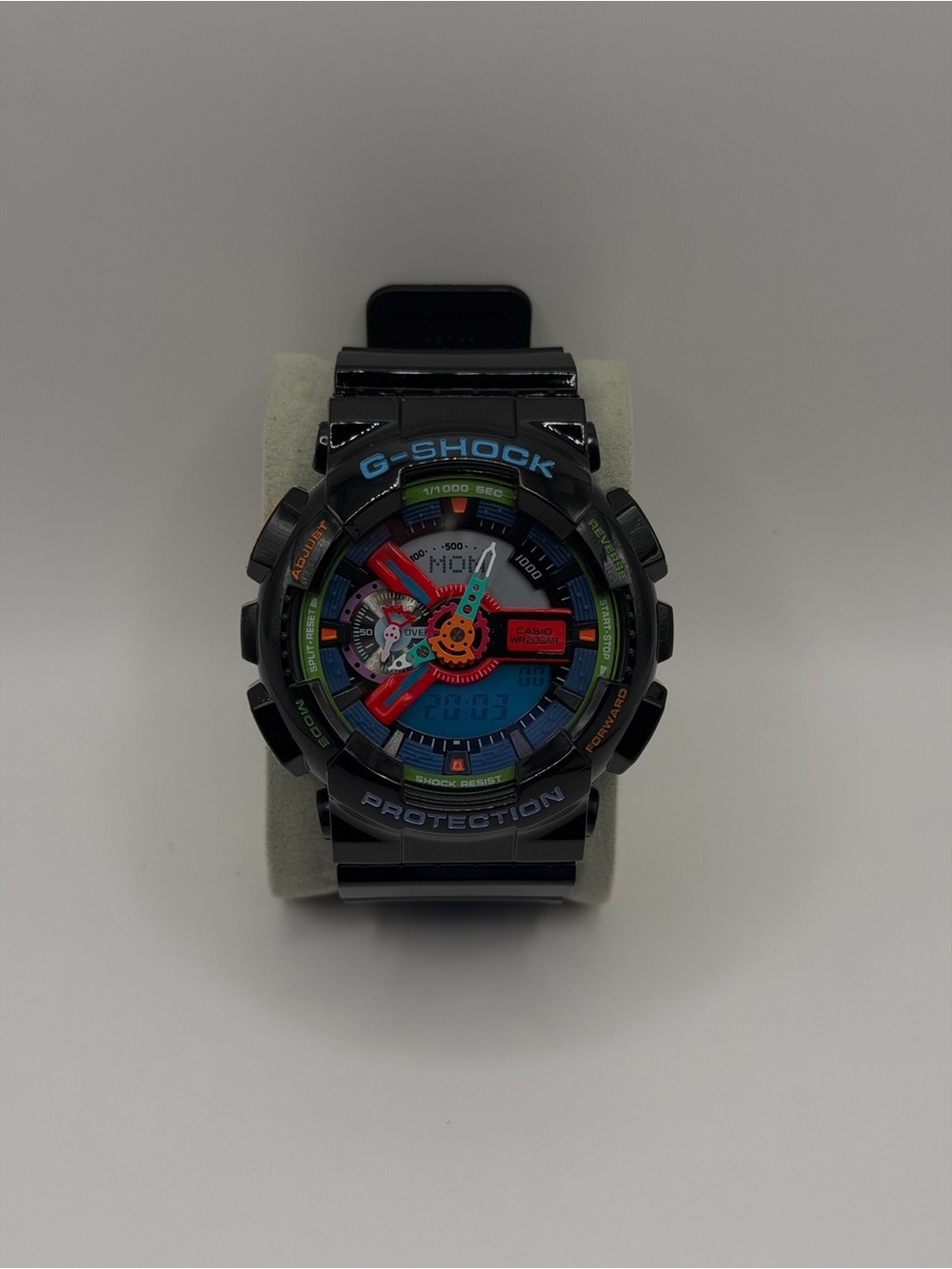 Casio G-SHOCK Black Watch with Multicolor Dial Accents